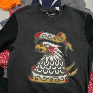 RVCA Southwestern Eagle Sweatshirt Crew Mens M